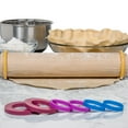 GreenOlive Rolling Pin Guide Ring Spacer Bands 8 Piece Set Multicolored Flexible Silicone Slip