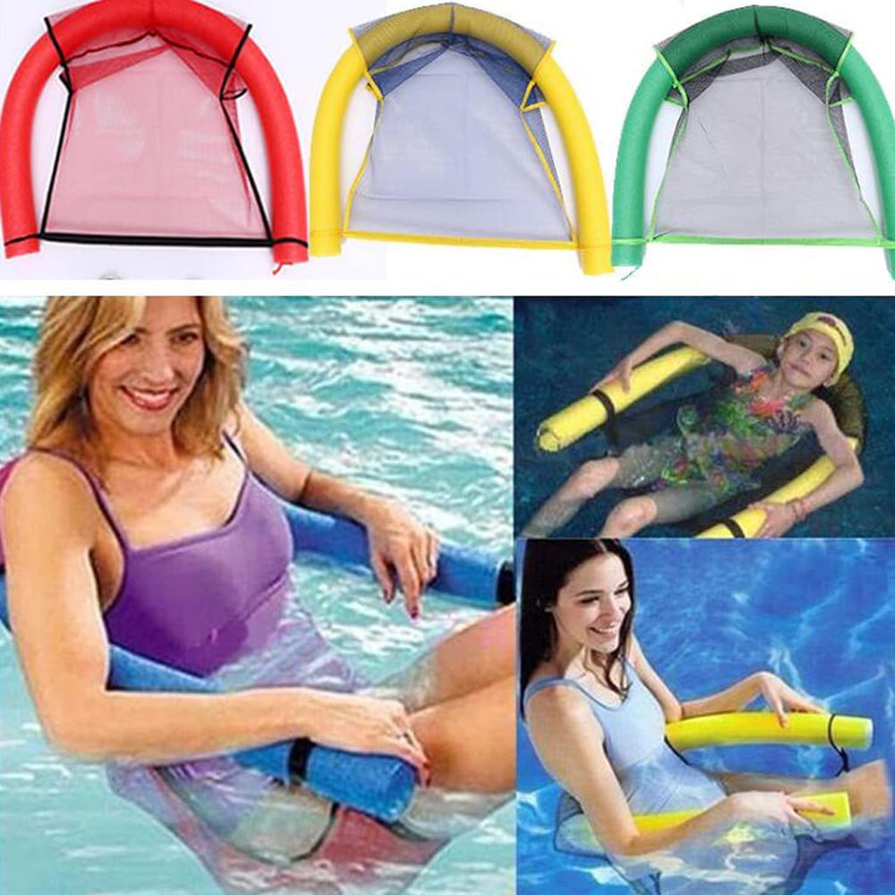 Adult Children Floating Pool Noodle Sling Mesh Chair Swimming Net Seat Floats # 