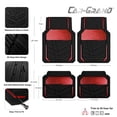 thumbnail image 7 of Car Grand Heavy Duty Rubber Waterproof Car Floor Mats All Weather Durable Full Set Anti-slip Automotive Floor Mats Trim-to-fit For Car SUV Truck Red Black, 7 of 7