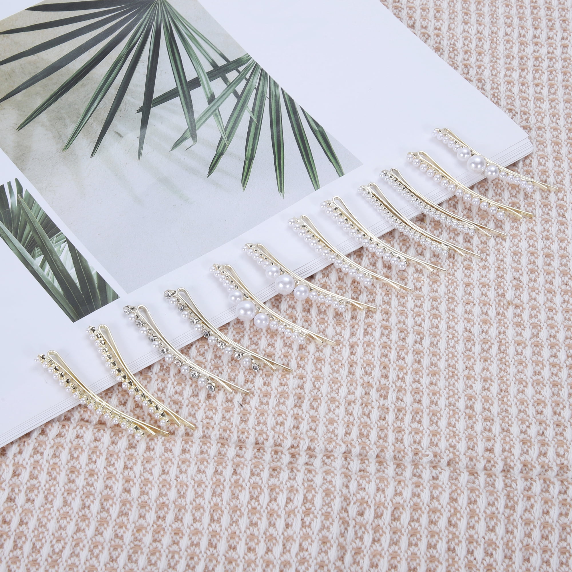 Unique Bargains Faux Pearl Bobby Pin Set Hairstyles Occasions Rhinestone Faux Pearl
