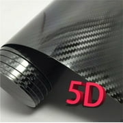 5D Ultra Glossy Carbon Fiber Vinyl Car Wrap Film Bubble Free Parts Accessories