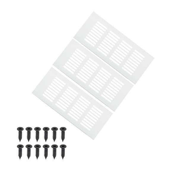 Unique Bargains 8 x 3 Inch Door Air Vent Cover, 3 Pcs Heavy Duty Grille Ventilation