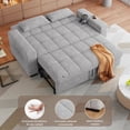 thumbnail image 3 of Sofá Cama Futón Convertible 3 en 1 de Lino, Sofá Cama Tamaño Queen con Sofá Extraíble, Reposabrazos con Espacio de Almacenamiento y Respaldo Ajustable para Sala de Estar, Gris claro, 3 of 9