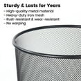 thumbnail image 2 of Whole Sale Deals 6-Gallon Metal Mesh Trash Can with Trash Bags - Lightweight, Modern Circular Design for Bathroom, Bedroom, Office & Kitchen - Black Wastebasket, 1-Pack, 2 of 7