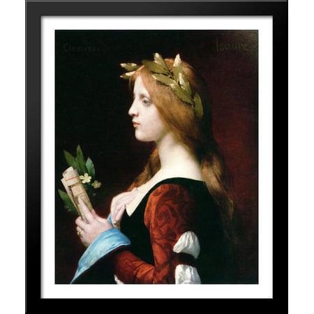 Clemence Isaure 28x34 Large Black Wood Framed Print Art by Jules Joseph Lefebvre