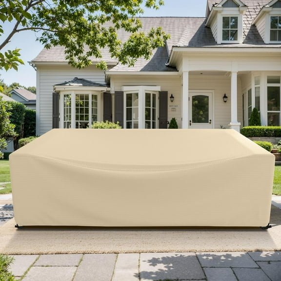 Patio Furniture Cover, Fits Up to 126''L x 63''W x 28''H, All-Weather Waterproof Dustproof Outdoor Furniture Cover, Has Air Vents And Storage Bag, Fade-Resistant Cover, Beige