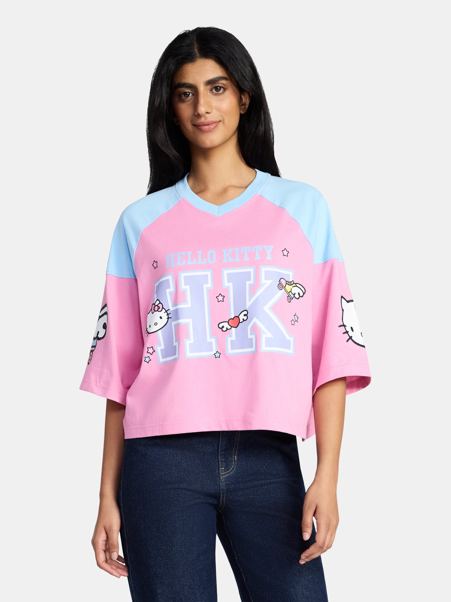 Hello Kitty Women's Graphic Tee with Short Sleeves, Sizes XXS-XXL