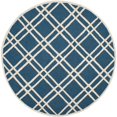 thumbnail image 1 of Safavieh Cambridge Collection CAM142G Handmade Moroccan Geometric Navy Blue and Ivory Premium Wool Round Area Rug (6' Diameter), 1 of 10