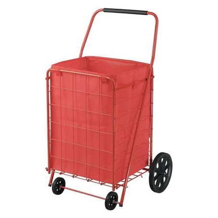 Edsal Wire Shopping Cart,40inH,24inW,110lb,Red