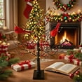 thumbnail image 2 of Arbre Vintage Lumineux avec Cardinal, Arbre Lumineux à DEL avec Baies, Équipé de 6 Oiseaux et 54 Fruits Rouges, Base Amovible, Convient pour Noël, Décorations d'Halloween (2 Pcs), 2 of 7
