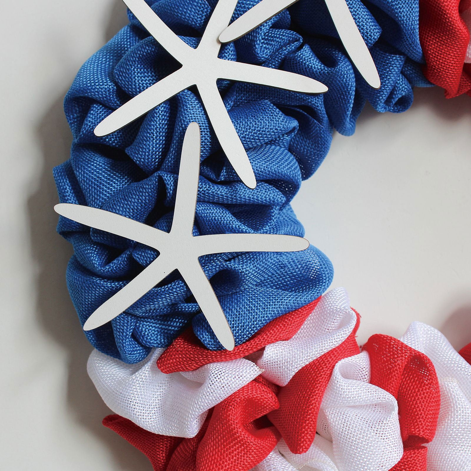 Patriotic Red, White, and Blue Hair Scrunchie with Starfish Accents Perfect for Celebrations and Everyday Wear