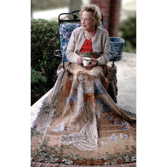 Angel of Light Inspirational Angel and Dove Tapestry Throw Blanket 50