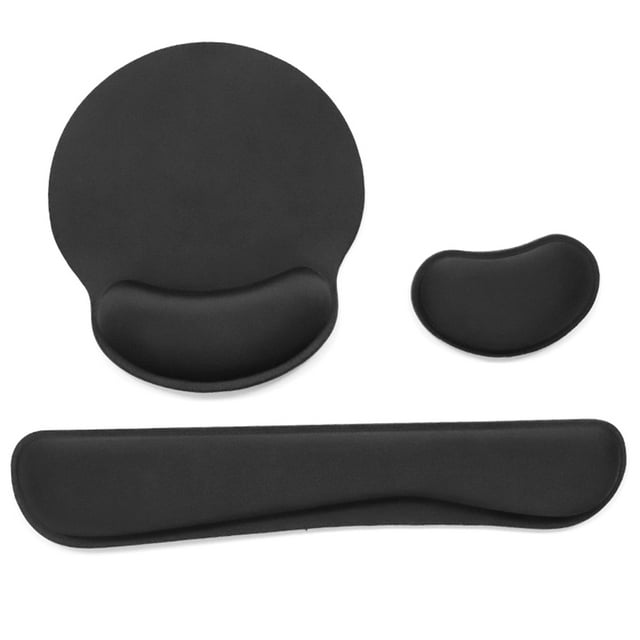 Graflsoa Ergonomic Memory Foam Keyboard Wrist Rest, Mouse Pad, and Mouse Wrist Support Set with Non-Slip Rubber Base, Available in Multiple Colors (Black, Pink, Grey, Blue, Green, Rose Red)
