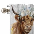 thumbnail image 4 of Kitchen Window Curtains Valance and Tier Set, Farmhouse Flower Cow Rod Pocket Tier Curtains and Valance 3 Piece Set, Rustic Animal Floral Wood Plank Window Treatment for Bedroom Living Room, 4 of 9