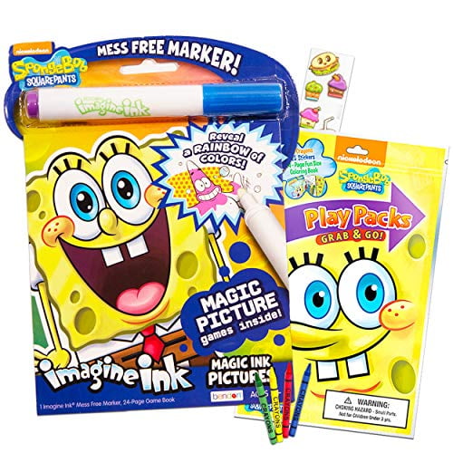 Download Spongebob Squarepants Coloring Book Set Spongebob Imagine Ink Book With Magic Pen Play Pack With Fun Size Activity Book Crayons Spongebob Stickers And Food Stickers Party Pack Walmart Com Walmart Com