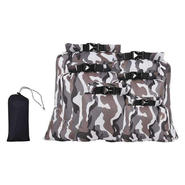 pitrice Lot de 6/lot Sacs Secs Flottants pour Kayak et Rafting Capacité 5 L Haute Performance Surface Lisse Transport Facile Sacs Secs Imperméables Gris