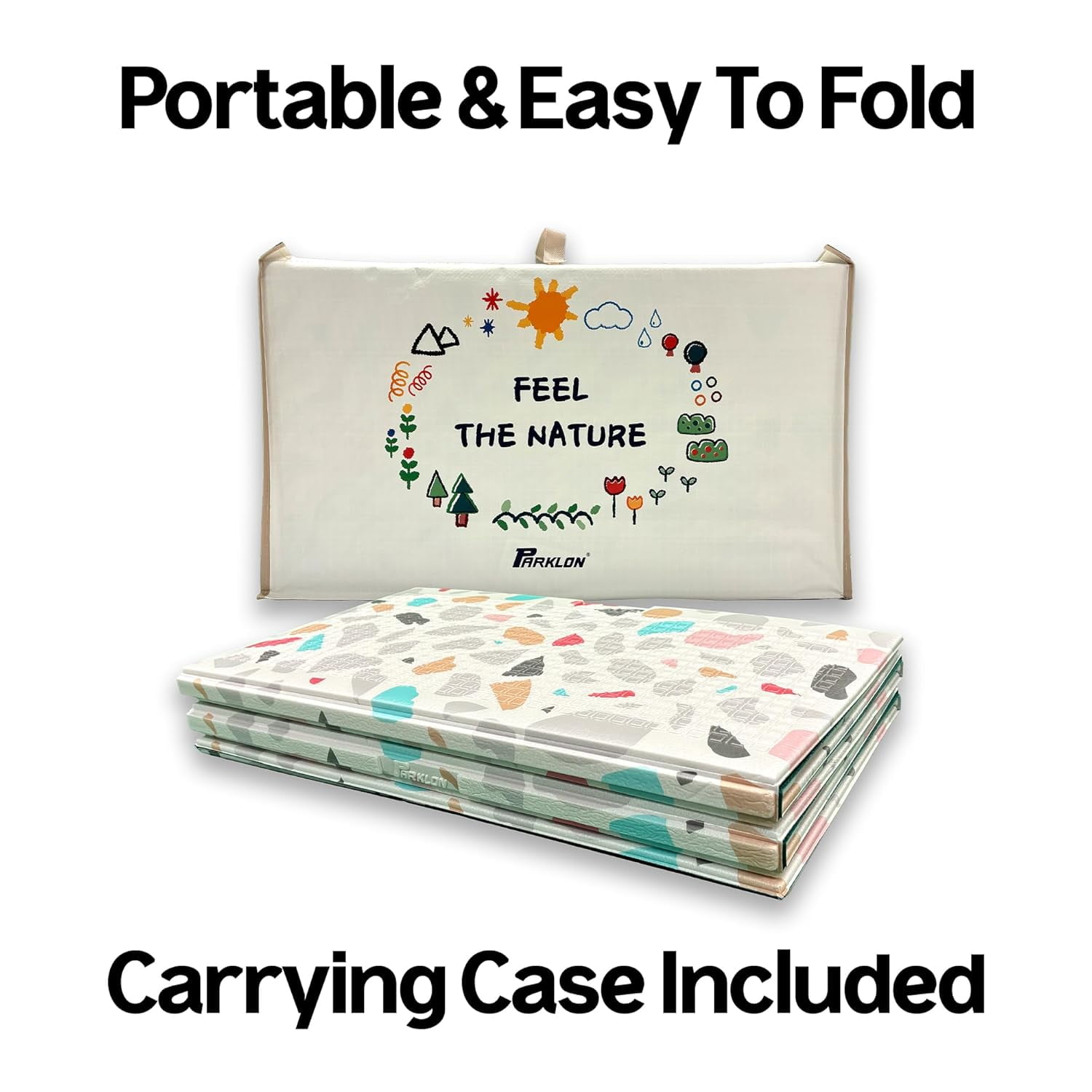 Parklon Baby Play Mat, Foldable & Portable, Large Size (78.7 x 55.1), Indoor, Outdoor, Waterproof, Made in Korea - Deco Terrazzo
