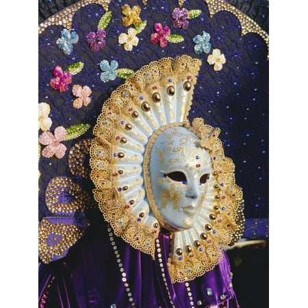 Person Wearing Masked Carnival Costume, Venice Carnival, Venice, Veneto, Italy Print Wall Art By Bruno Morandi