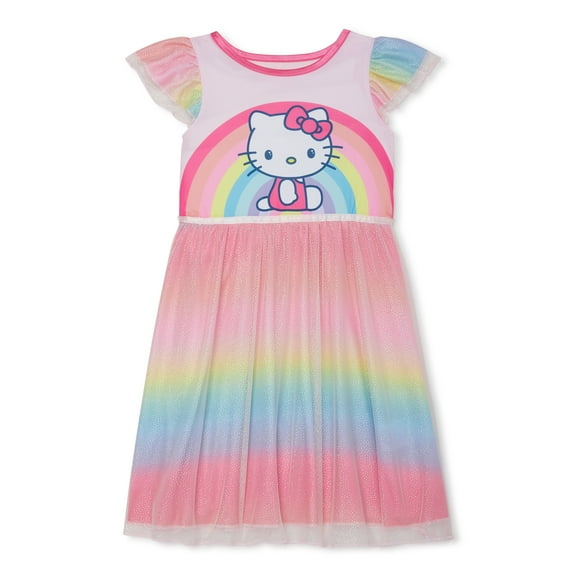 Hello Kitty Toddler Girl Flutter Sleeve Fantasy Nightgown Pajamas