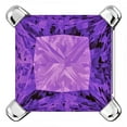 thumbnail image 2 of 08mm Princess Cut Amethyst Ice CZ Basket Set Sterling Silver Stud Earrings, 2 of 2