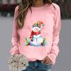thumbnail image 2 of asdoklhq Cotton Sweaters for Women Fashion Casual Christmas Print Round Neck Loose Long Sleeve T-shirt Blouse Pink L, 2 of 5