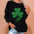 thumbnail image 2 of Goodeals Oversize Women's St Patricks Day Sweatshirt Sequin Lucky Shamrock Print Shirts Irish Gift Casual Long Sleeve Crewneck Pullover Tops Loose Fit Outfits(Black,L), 2 of 5