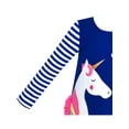 thumbnail image 4 of Robe Fille Coton Manches Longues Broderie Unicorn Bleu Marine 5 Ans, 4 of 6