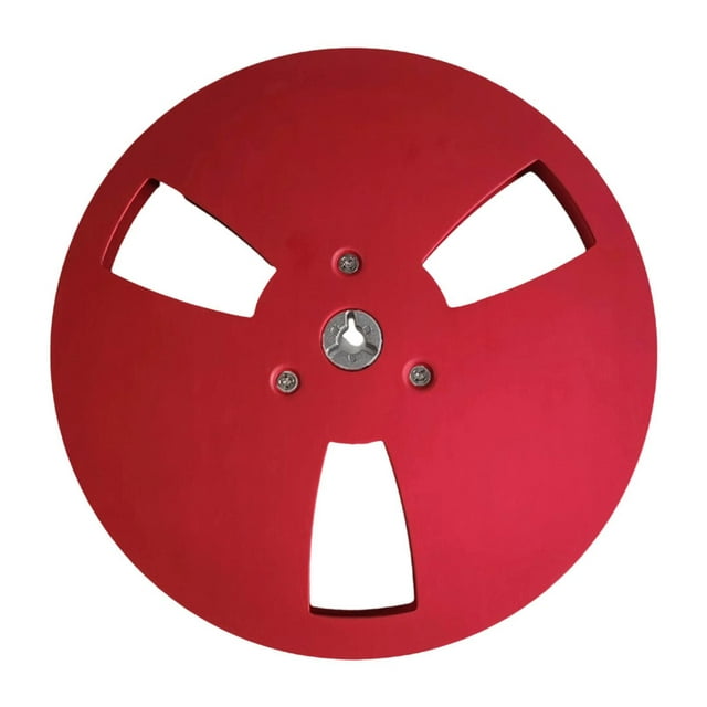 Bunblic 1/4 7 inch Empty Reel Aluminum Recording Accessories Lightweight Opening Machine Part Sturdy Open Reel Sound Tape Red