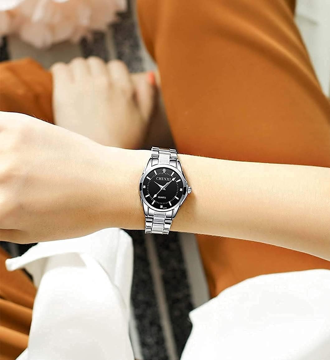Watches for Women Analog Quartz Silver Stainless Steel Watches Luminous Waterproof Ladies Dress Watch