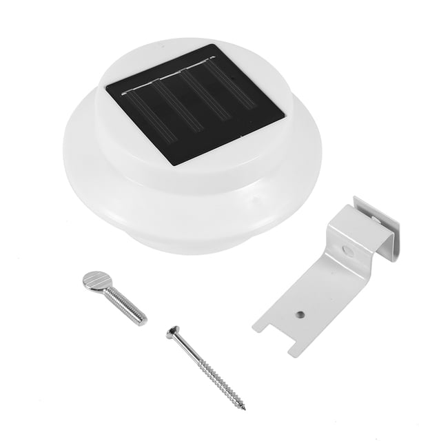 Lámpara solar de 3 LED para exteriores, montada en la pared, para jardín, patio, camino, valla (blanco frío)