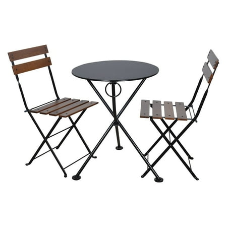 Furniture Designhouse French Cafe Bistro Chestnut Wood 3 Piece Round Furniture Designhouse French Cafe Bistro Chestnut Wood 3 Piece Round Folding Patio Set