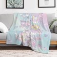 thumbnail image 7 of Cinnamoroll Blanket for Women Girls Flannel Blanket Cute Throw Blanket Fluffy Blanket Plush Blankets Soft Blanket for Travel Bed Sofa Couch Birthday Gifts for Kids Adult,Pink Green 80X60, 7 of 7