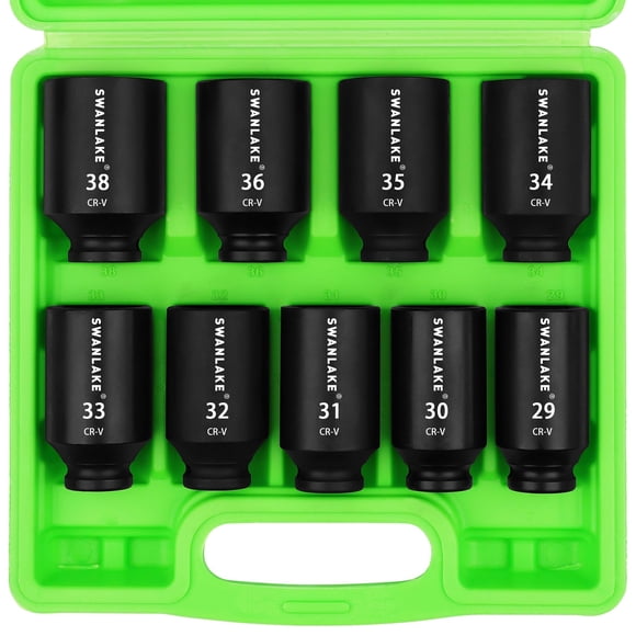 Juego de enchufes SWANLAKE, 9 piezas, tuercas de eje con husillo de impacto 1/2 métrico