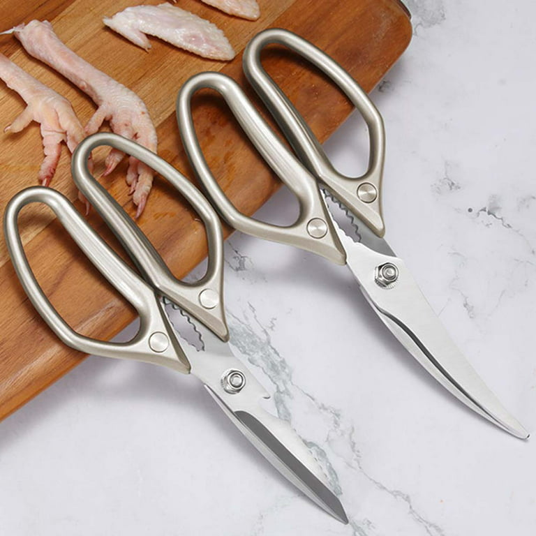 Kyraton Kitchen Scissors Heavy Duty 2 Pieces, Stainless Steel Sharp Cooking  Shears with Cover, Multipurpose Cooking Scissors For Meat Chicken Bone Veg