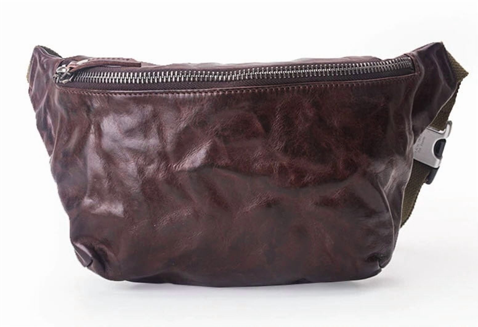 "Boardwalk" Jumbo Vintage Top Layer Leather Waist Fanny Pack & Sling
