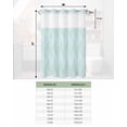 thumbnail image 6 of No Hook Shower Curtain with Snap in Liner, Abstract Leaves Lines Geometric Natural Patterns Ombre Green Shower Curtains for Bathroom, Washable Shower Curtain Liner Set with Mesh Top Window, 66"x72", 6 of 6