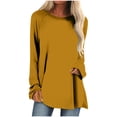 thumbnail image 1 of Timegard Tops for Women Long Sleeve Crewneck Solid Color Comfy Basic Tshirts Fall Casual Loose Tops, 1 of 5