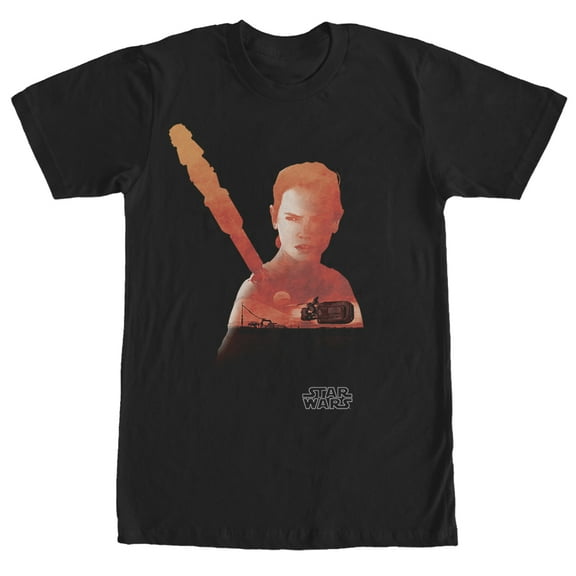Men's Star Wars The Force Awakens Rey Speeder Silhouette Graphic Tee Black Large