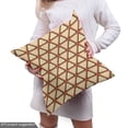 thumbnail image 4 of Ambesonne Geometric Fabric by the Yard Upholstery, Grid Style Triangles, 10 Yards, Beige Coral Dark Taupe, 4 of 4