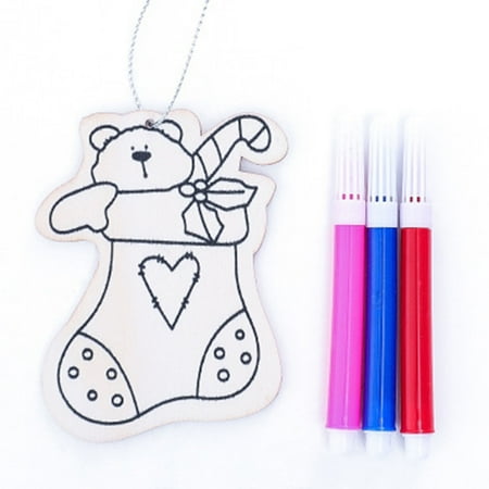 

Christmas Crayons DIY Wooden Pendant Children s Educational Parent-child Game1ml