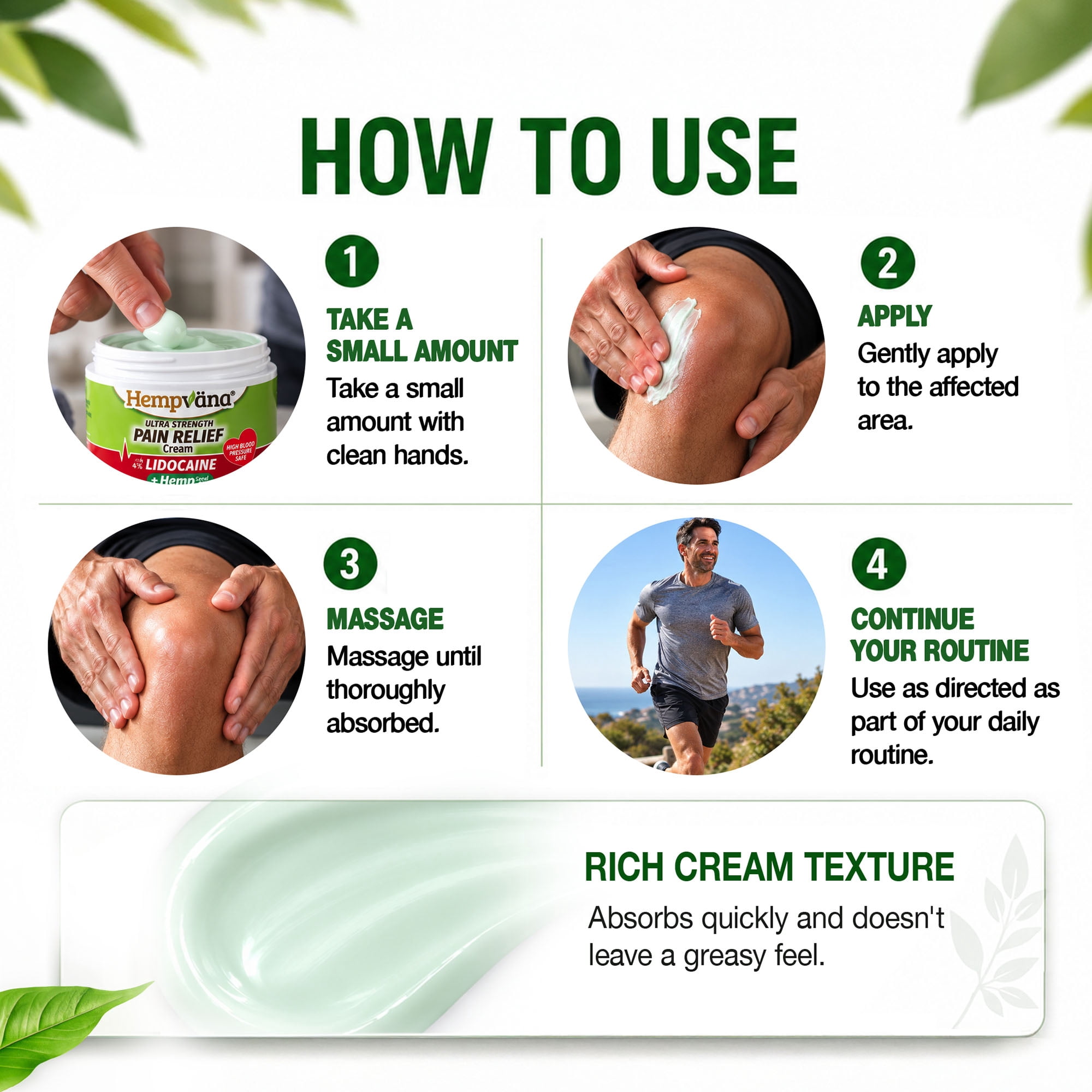Hempvana Ultra Strength 4% Lidocaine Pain Relief Cream, 3 oz
