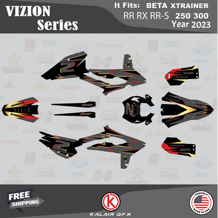 Kalair GFX Graphics Kit for Beta Xtrainer RR RX RR-S 250 300 (2023) Vizion Series