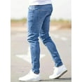thumbnail image 3 of Men's Slim - Fit Distressed Jeans: Light Blue, Versatile for Casual & Street Looks, 3 of 5
