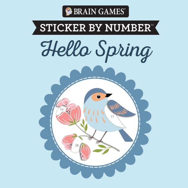 Brain Games - Sticker by Number Compact Brain Games - Sticker by Number Compact Edition: Hello Spring 7x7 Inches Easter Basket Filler, Travel Size Activity Book, (Paperback)