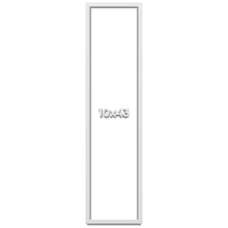 10x43 Shadow Box Frame White | 2 Inches Deep Real Wood Contemporary Shadowbox Display Frame | UV