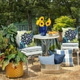 thumbnail image 5 of Navy Blue Flower Pillow Covers 18x18 Inch Set of 2 White Gray Colored Throw Pillows Outdoor Waterproof Decor for Living Room Sofa Patio Funiture Garden Floral Polyester Pillow Covers 002P, 5 of 6