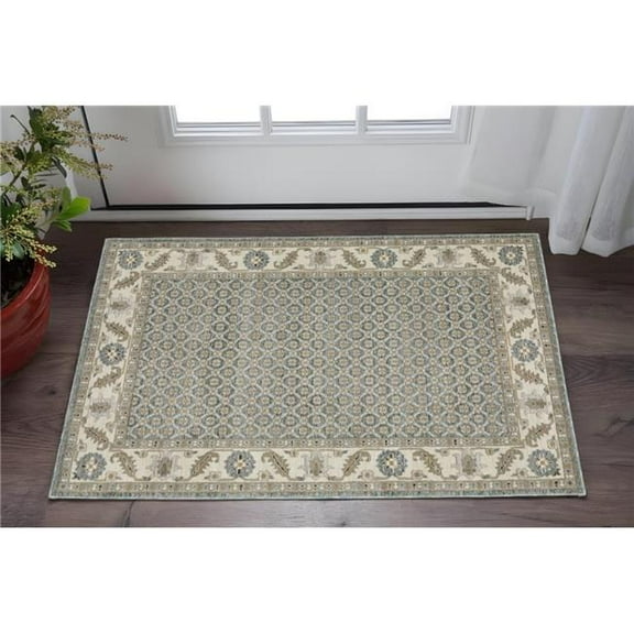 HomeRoots 575508 2 x 3 ft. Blue & Ivory Oriental Rectangle Area Rug