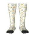 thumbnail image 2 of Lsque Rabbit And Milk Tea Printed Crew Socks Men's Women's LightWeight Thin Casual Calf Socks ,Knee High Socks,Cotton Socks, 2 of 9