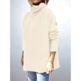 thumbnail image 4 of Suéteres de Cuello Alto de Gran Tamaño para Mujer, Larga de Murciélago, Dobladillo Abierto, Túnica, Suéter de Punto, Tops Albaricoque XXL, 4 of 8
