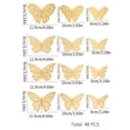thumbnail image 3 of 48pcs Hollow Paper Wall Sticker, Boho Silvery & Golden Color Butterfly Design Creative Self Adhesive 3D Butterfly Wall Decor, 3 of 4